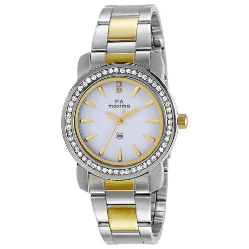 Buy PA Maxima 43011CMLT Bimetal Gold White Dial Analog Watch For