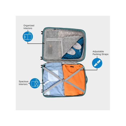 Buy Skybags Bloom 360 Degree Green Trolley Bag Online