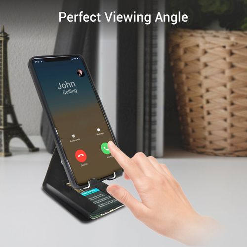 Portronics Modesk Plus Por-1196 Universal Mobile Phone Stand With Card  Holder (black)