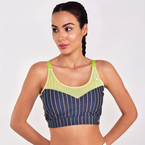 Buy Muscle Torque Non-Wired Activewear Removable Padding Sports Bra - Green  and Dark Blue Online