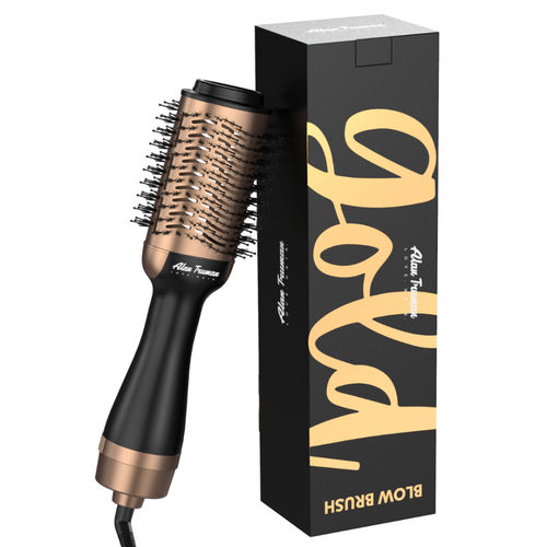 Alan Truman Blow Dryer Brush for Everyday Blowouts & Blow-styling at home - Gold Ceramic