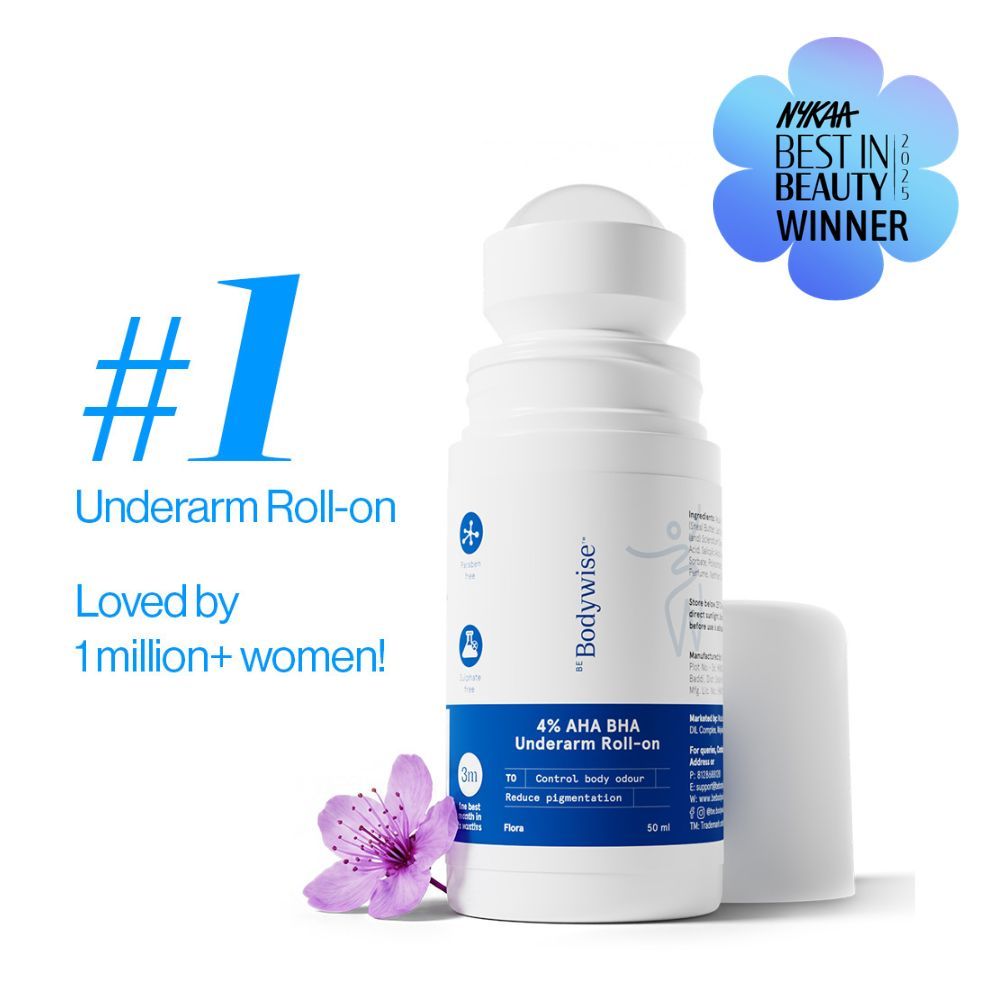 Be Bodywise 4% AHA BHA Underarm Roll On Treats Pigmentation,Odour Lactic Acid & Salicylic Acid Flora