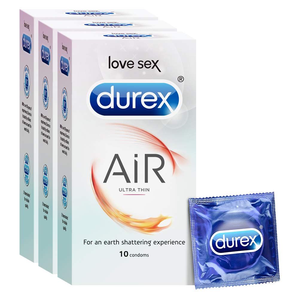 Durex Ultra Thin Condoms For Men - Air 10 Units (Pack Of 3)