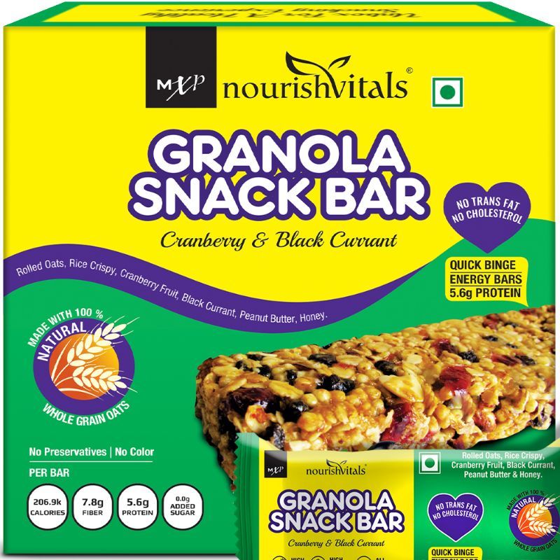 Nourish Vitals Granola Snack Bar - Cranberry & Black Currant (5 Bars)