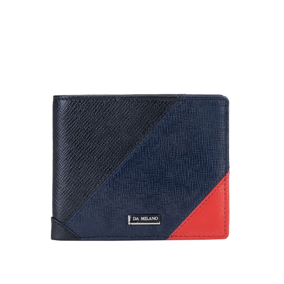 Da Milano Black and Blue Frenzy Leather Mens Wallet