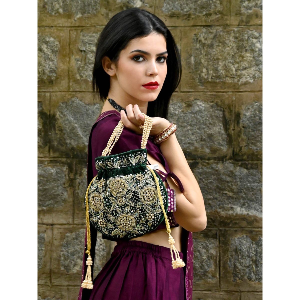 Black discount potli bag