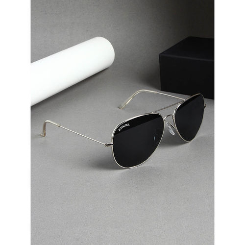 Concorde Black Randolph Aviator Sunglasses With Silver Frame
