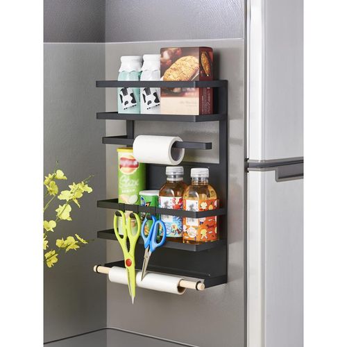 Buy UMAI Magnetic Kitchen Shelf with Paper Towel Holder, Black Online