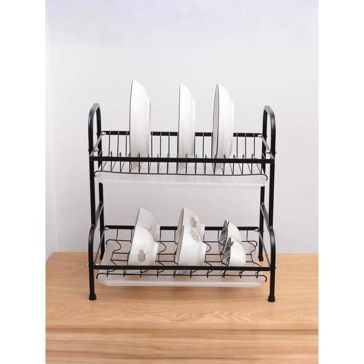 UMAI 2-Layer Dish Drying Rack, Black