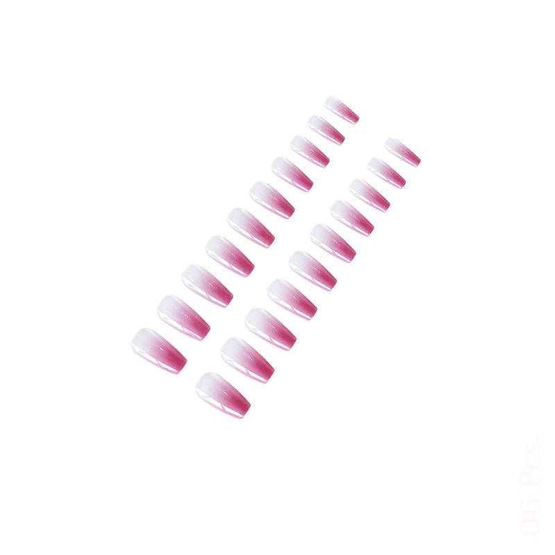 MAKEUP BY SITI Ombre Lavender Press-On Nails – Glossy Coffin Artificial Nails