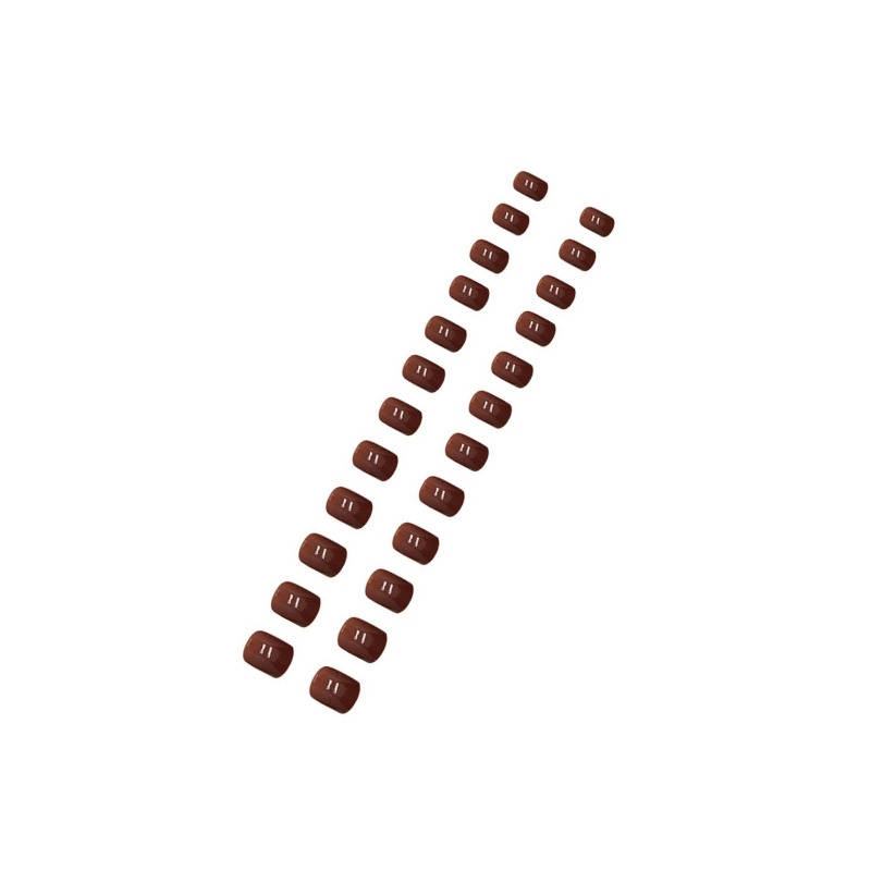 Rhe Cosmetics Chocolate Brown Press-On Nails – Glossy Short Square Artificial Nails