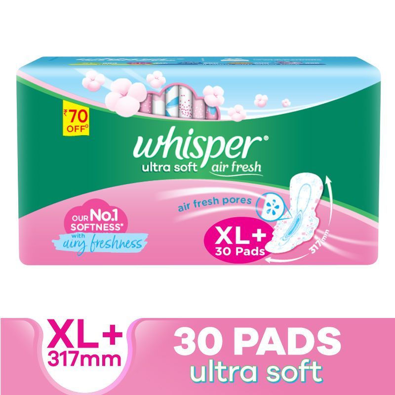 Whisper Ultra Soft Thin XL+ Sanitary PadsIrritation free, our 1