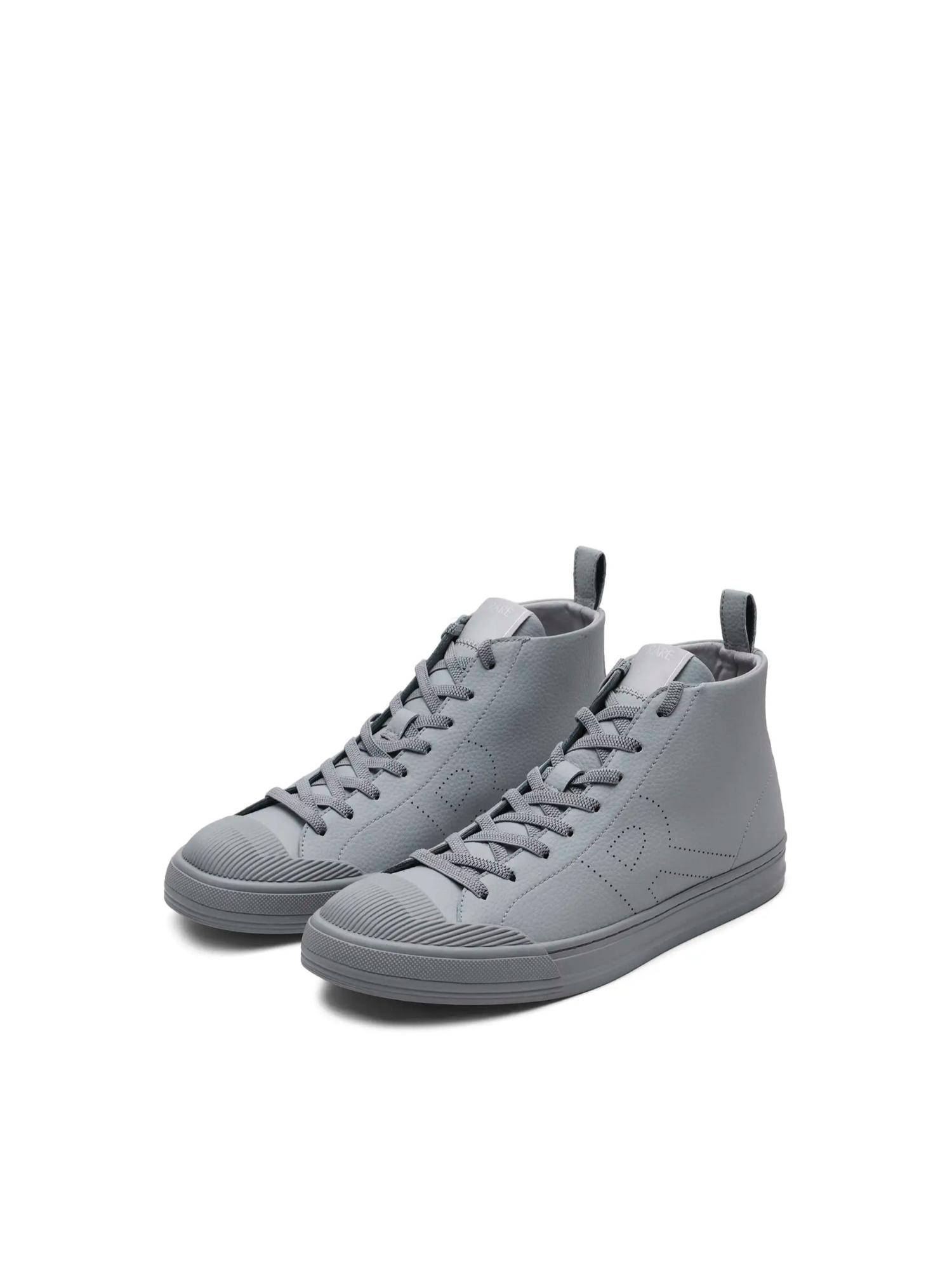 Buy Rare Rabbit Men Grey Leather Lace-Up Sneakers Online