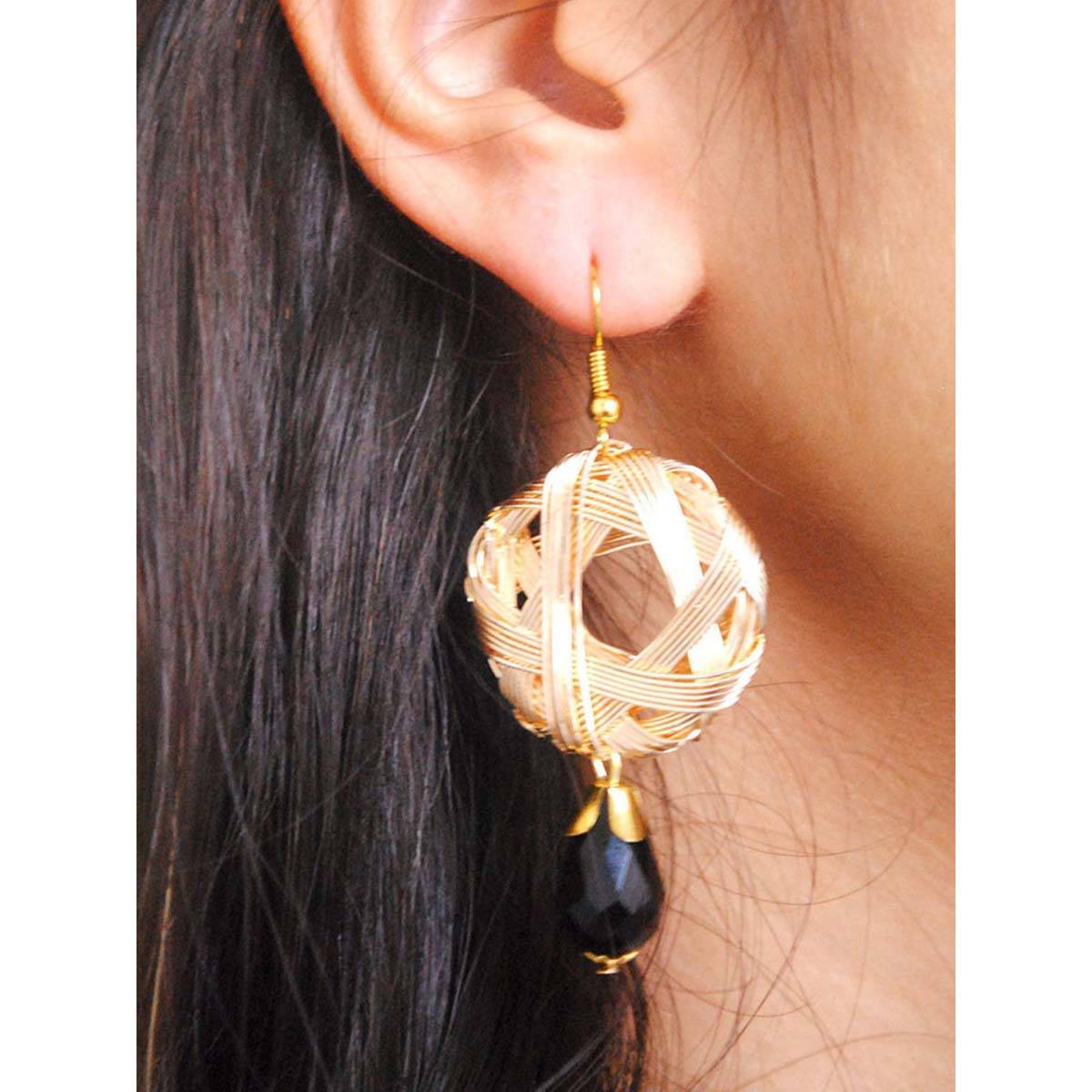 BeAbhika Weaved Mesh Drop & Dangler Earrings