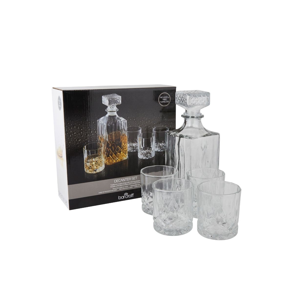 BarCraft Cut Glass Decanter Set Buy BarCraft Cut Glass Decanter Set