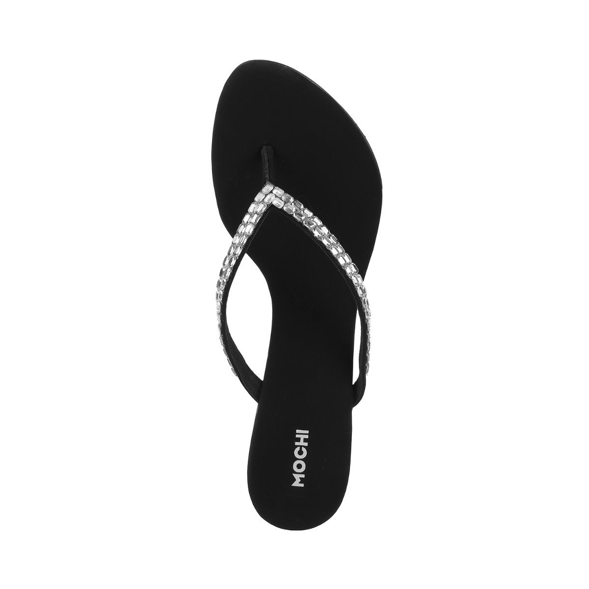 Mochi Black Embellished Comfort Sandals Price in India, Full Specifications  & Offers | DTashion.com