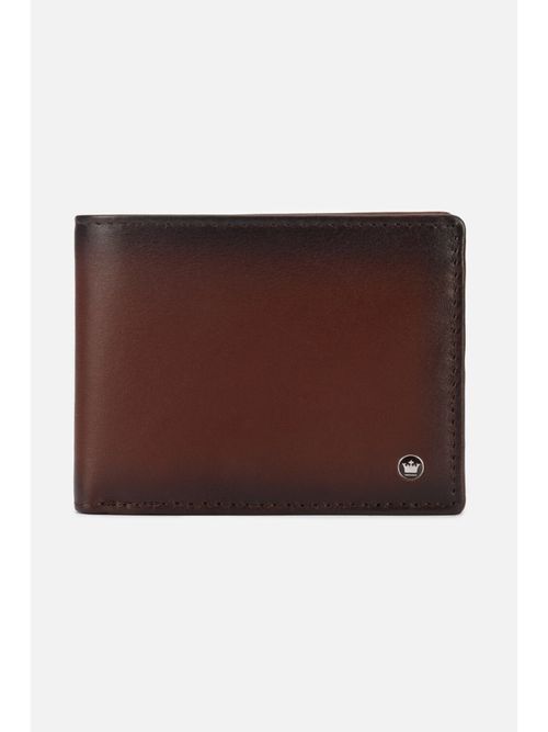 Buy Louis Philippe Men Brown Solid Leather Wallet Online