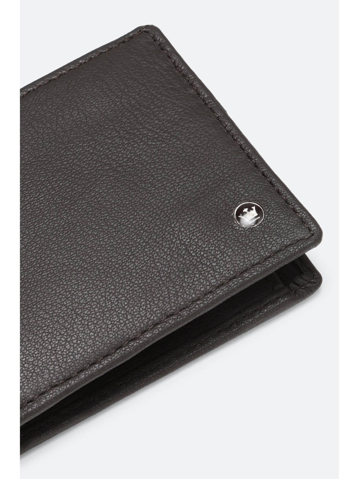 Buy Louis Philippe Men Brown Textured Genuine Leather Wallet Online