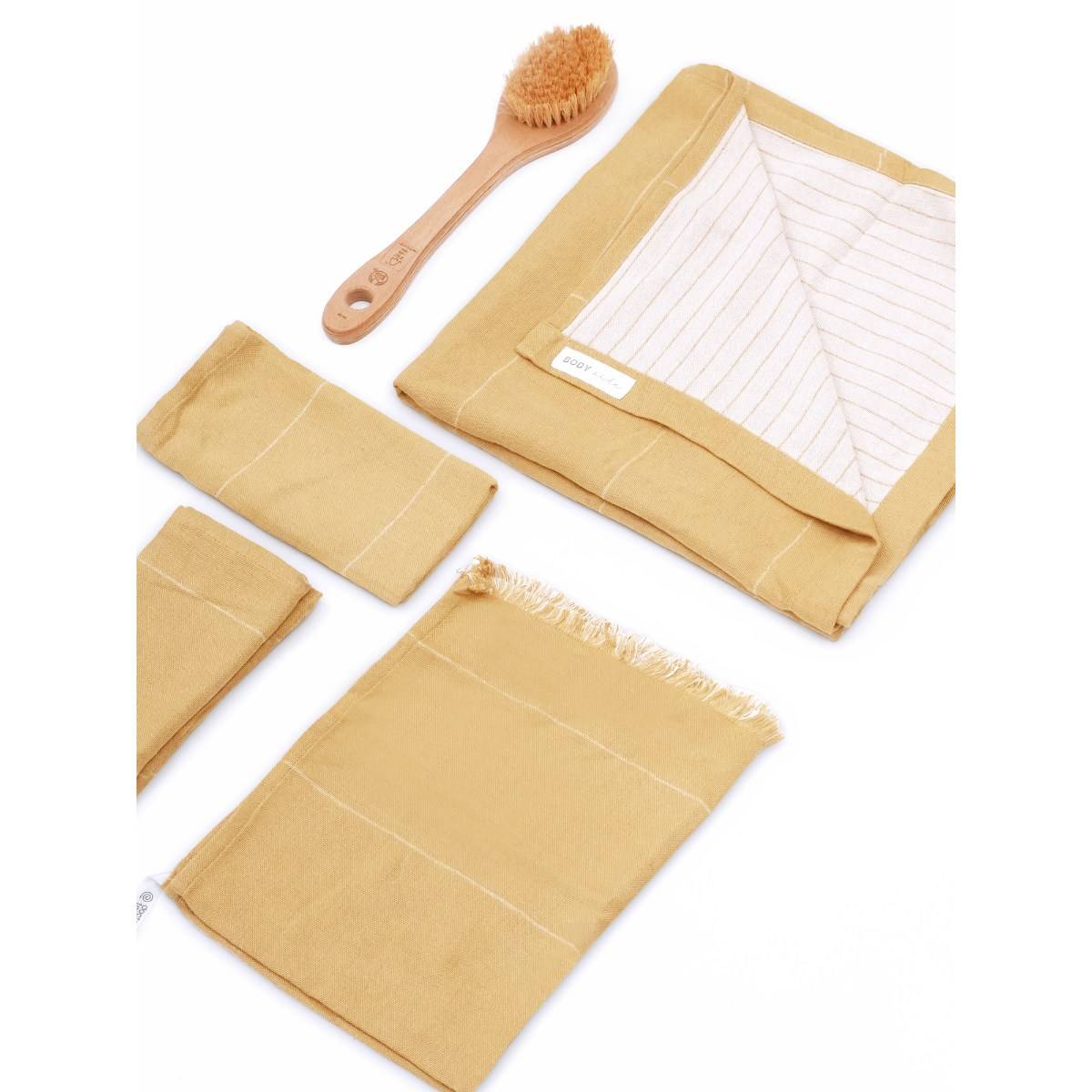 Doctor Towels Gold Aloe vera Double Cloth Medium Bath Towel Set Pack of 4