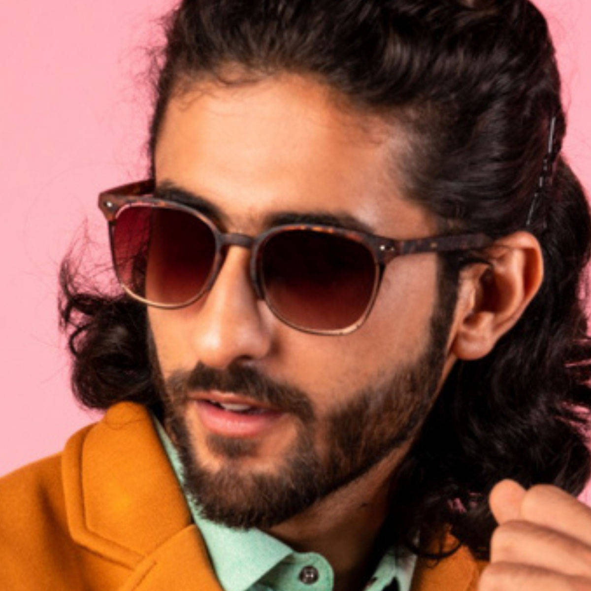 Enrico Red Polycarbonate Clubmaster Garnay Unisex Sunglasses