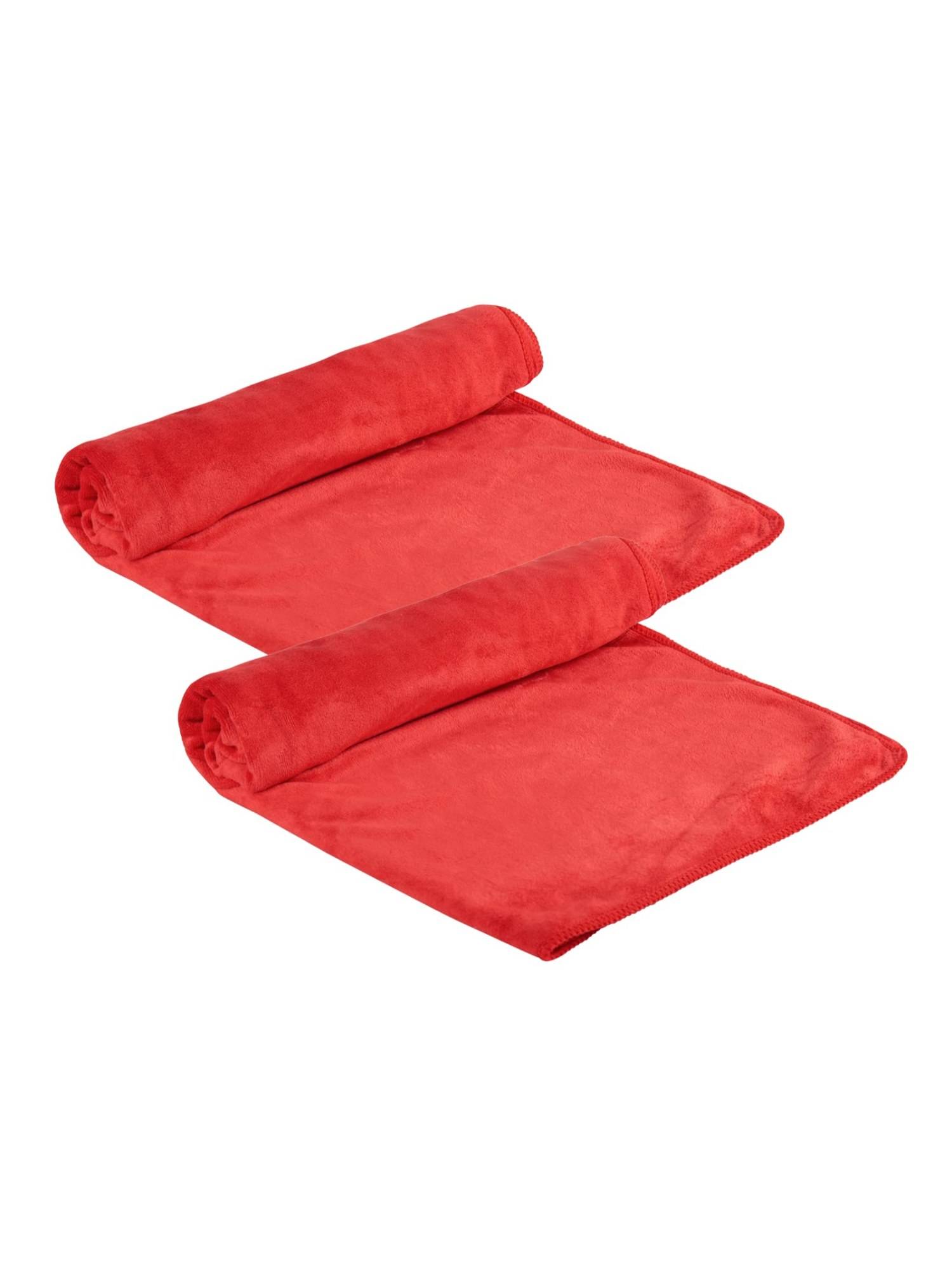 Black Gold Microfiber Bath Towels Super Absorbent, Fade Resistant Plain Red (Pack of 2)