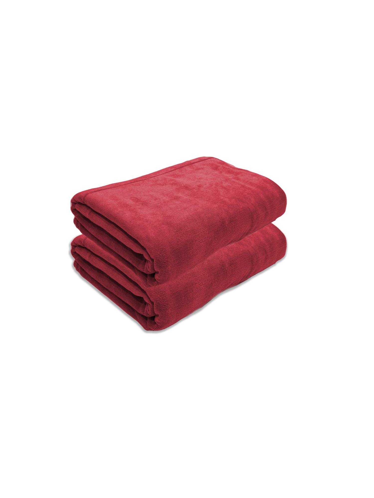 Black Gold Oversized Microfiber Bath Towel Soft, Quick Dry & Absorbent Red (Pack of 2)