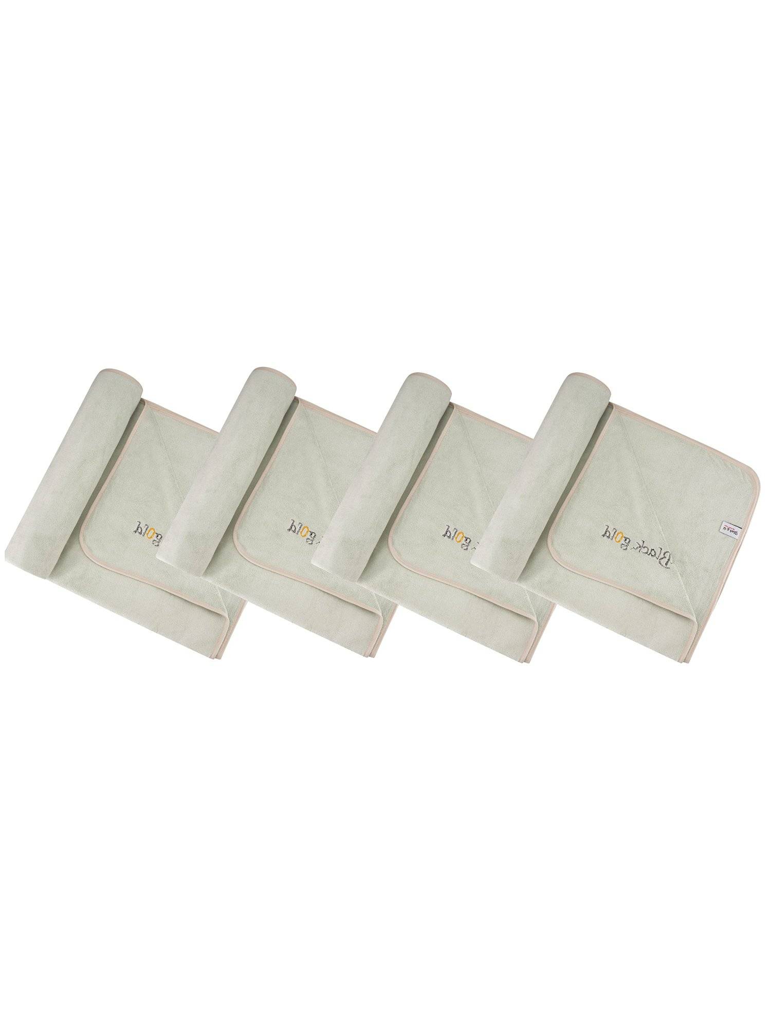 Black Gold Microfiber Bath Towels Super Absorbent Plain Pipped Pista Green (Pack of 4)