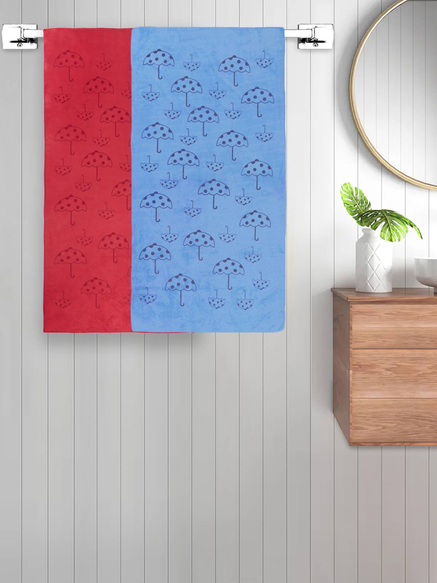 FABINALIV Multicolor Abstract 420 Gsm Cotton Bath Towels (Pack of 2)