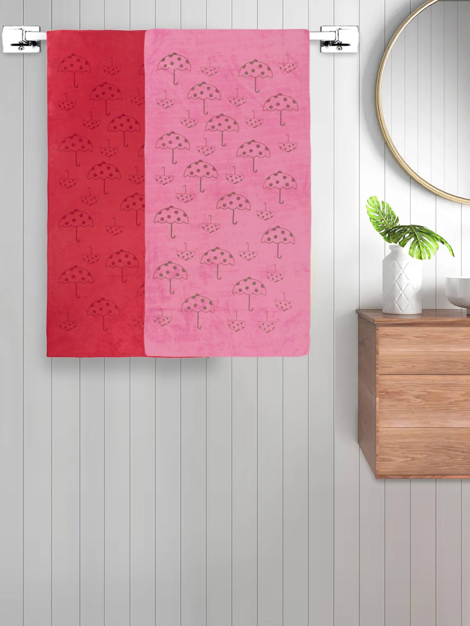 FABINALIV Multicolor Abstract 420 Gsm Cotton Bath Towels (Pack of 2)