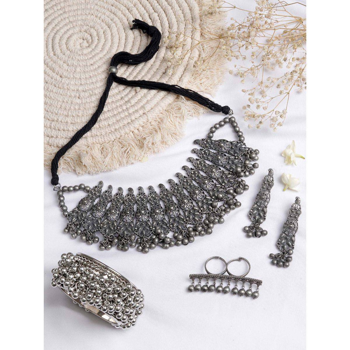 Teejh Chiti Silver Oxidised Jewelry Gift Set