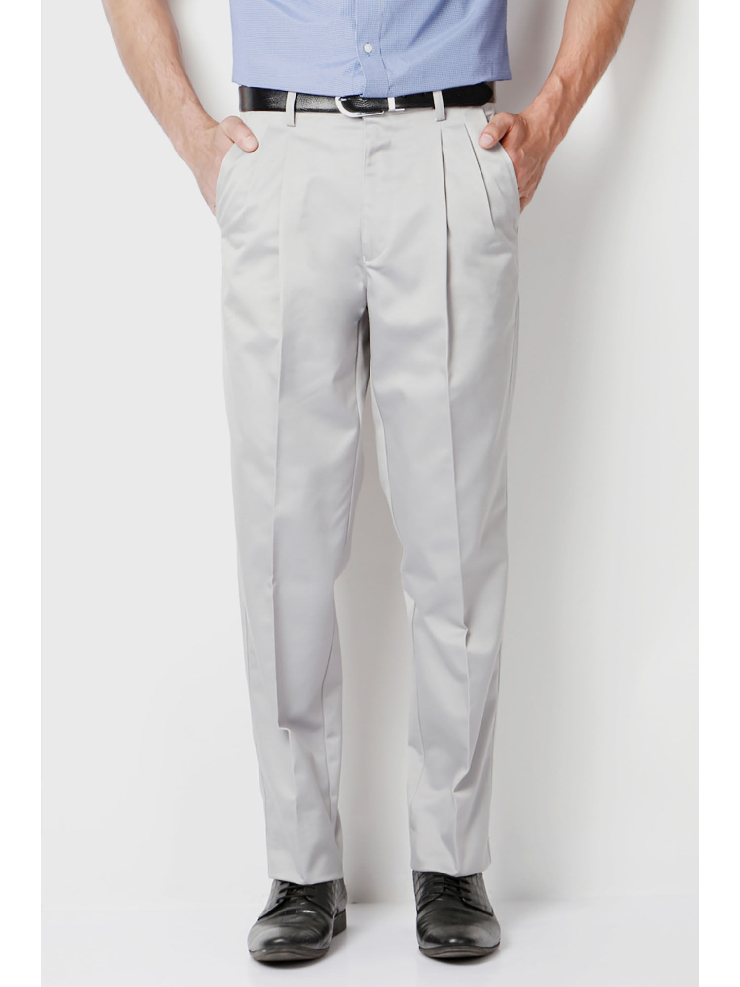 Peter England Trousers & Chinos, Peter England Grey Formal Trousers for Men  at Peterengland.com
