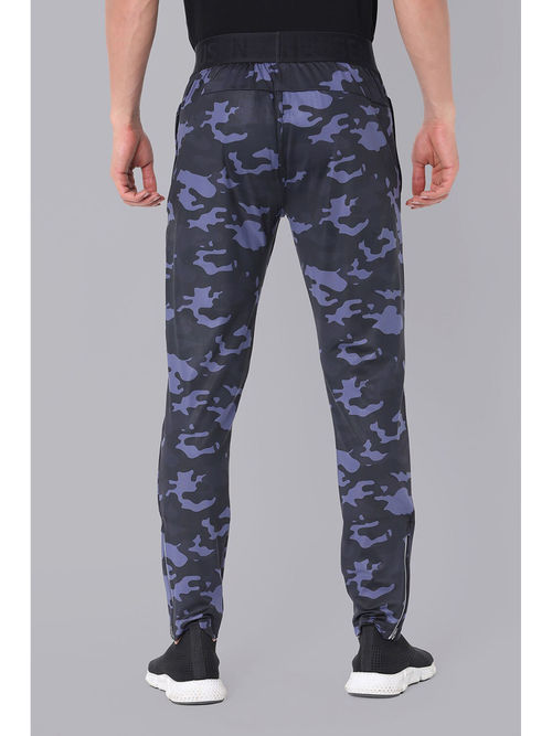 Buy Van Heusen Men Navy Camouflage Slim Fit Casual Track Pants Online