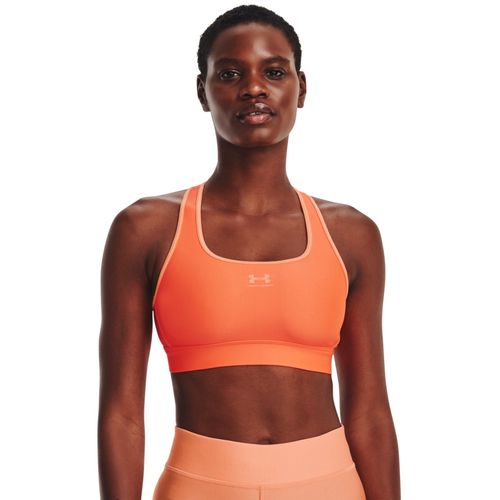 Under Armour Orange UA Heatgear Armour Mid Padless Sports Bra (M)
