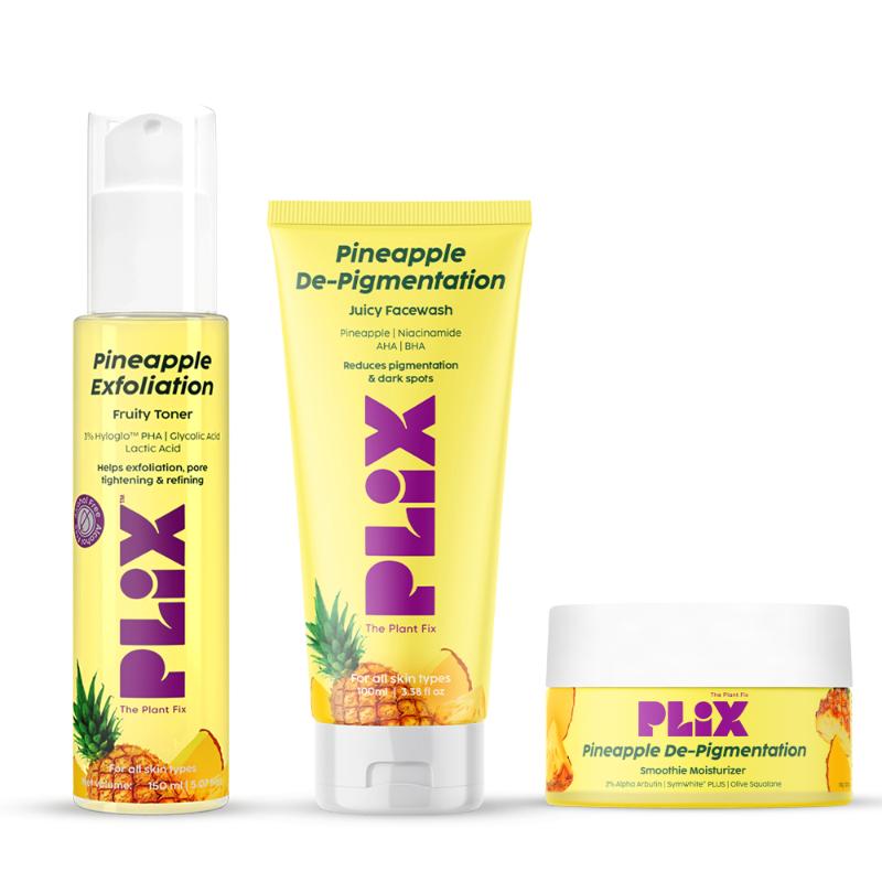 Plix Pineapple Depigmentation Regime With Toner, Cleanser & Moisturizer