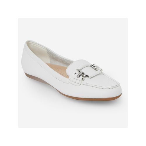 Aldo Solid White Loafers Mocassins (UK 2)