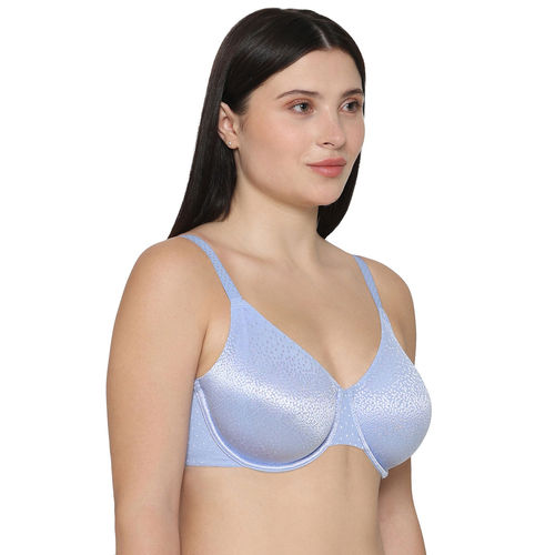 Wacoal Women's Back Appeal Non Padded Wired Comfortable Full Support Sky  Blue Bra (34C)