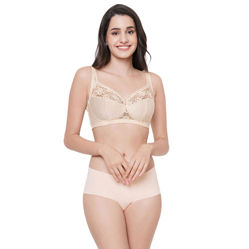 Buy Wacoal Women's Charming Illusion Non Padded Non Wired Full Cup Pack Of  2 Beige Minimizer Bra Online