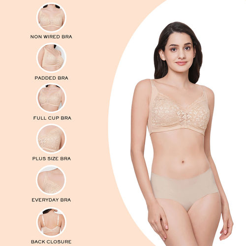 Buy Wacoal Women's Grace Non Padded Non-Wired Full Cup Pack Of 2 Full  Support Beige Bra Online