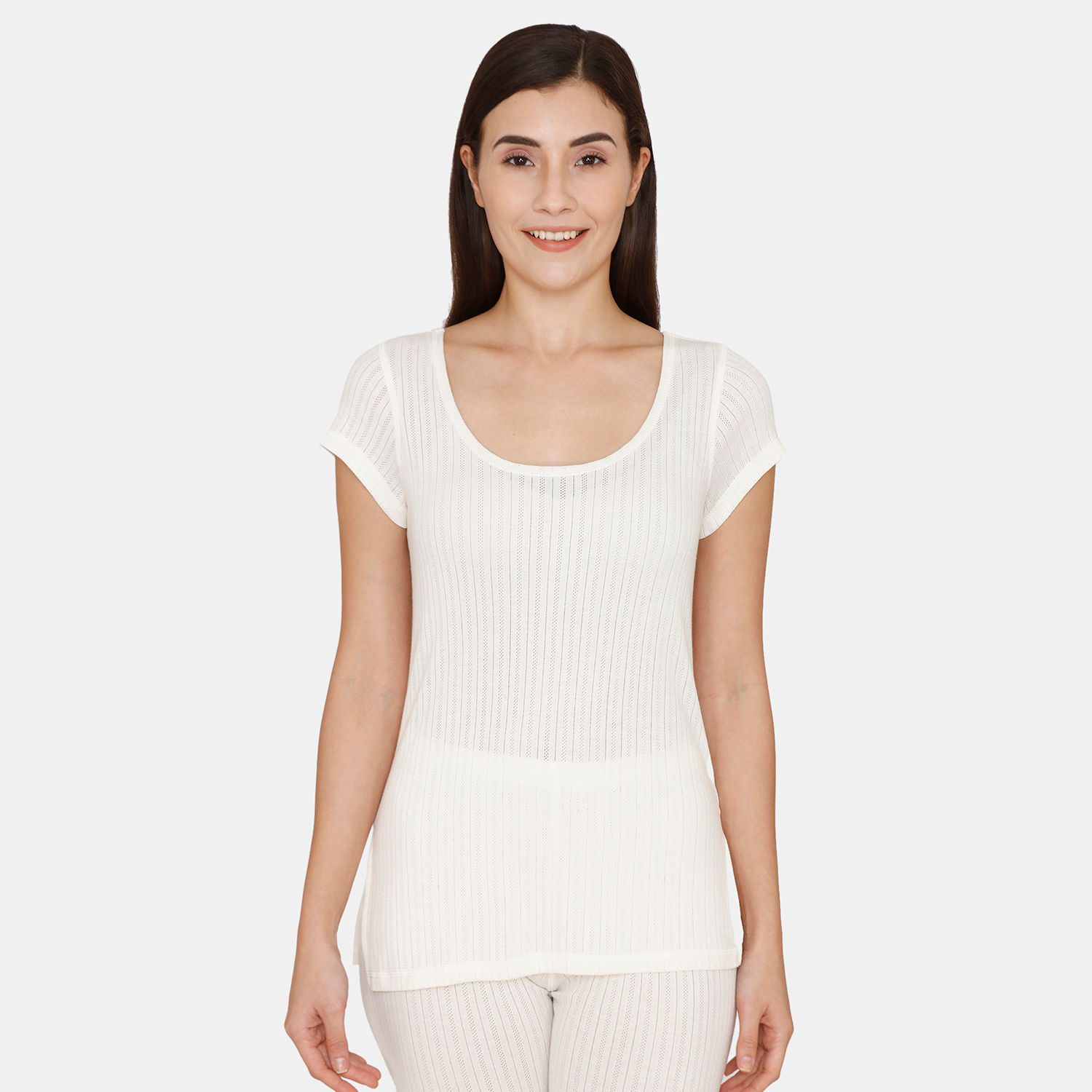 Buy Zivame Thermal Viscose Pointelle Knit Top - Pearled Ivory at Rs.351  online