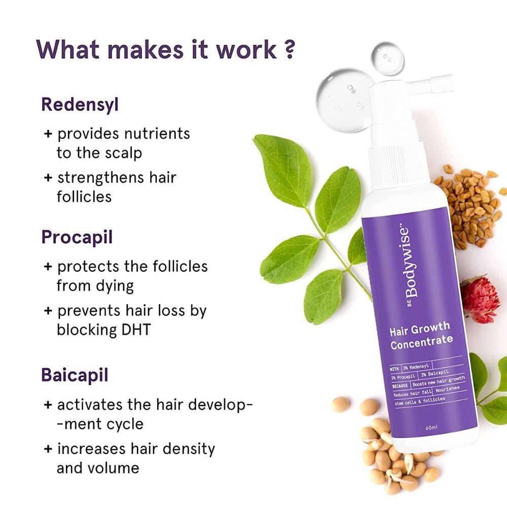 Be Bodywise Hair Growth Serum, 3 Redensyl, 21 Plant Based Actives