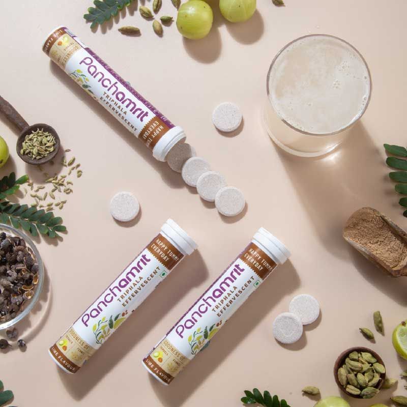 Buy Panchamrit Triphala Effervescent Tablets Lime Flavour Online