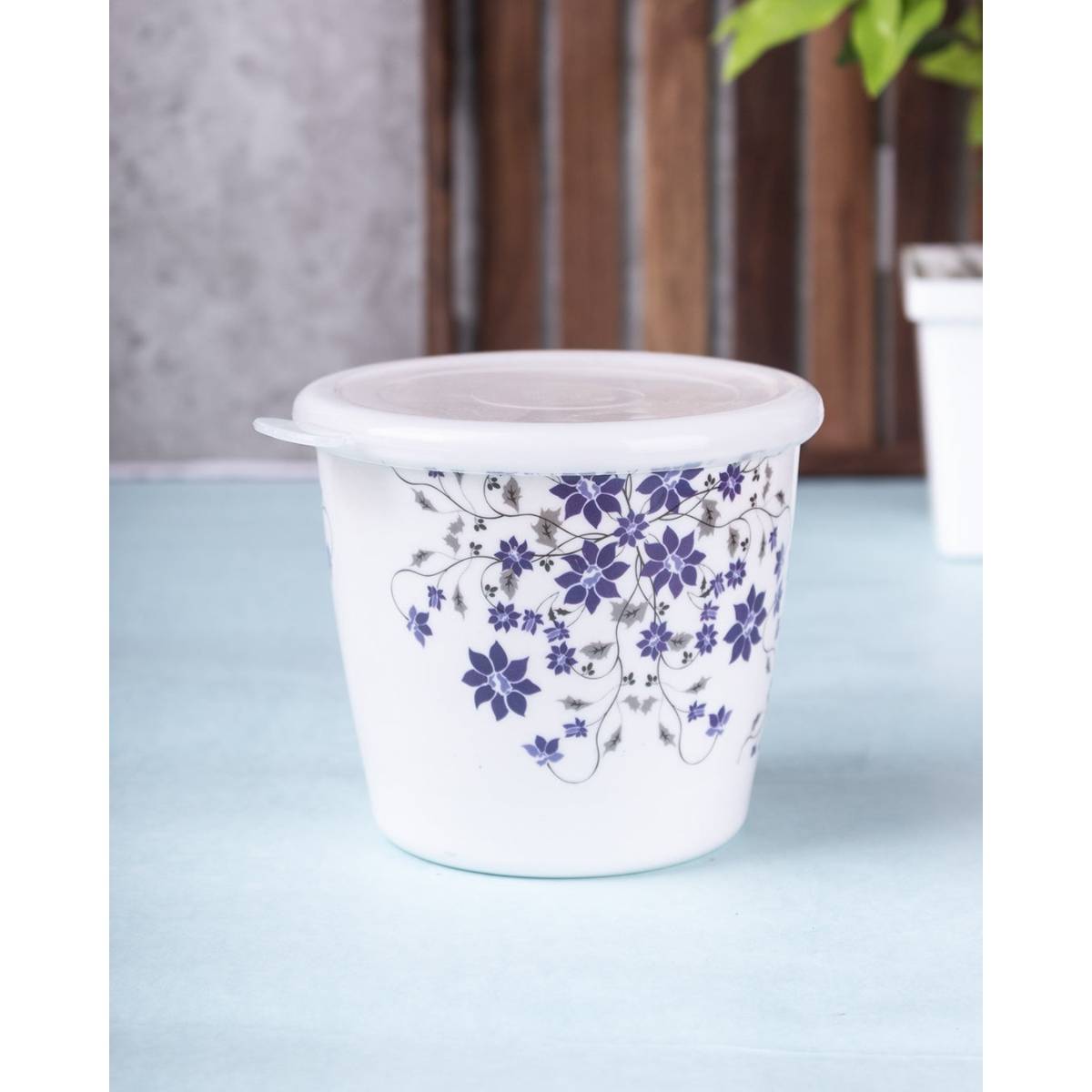 Voncasa Floral Design Melamine Jar for Dining Table Pickle Storage Canister 650 ml