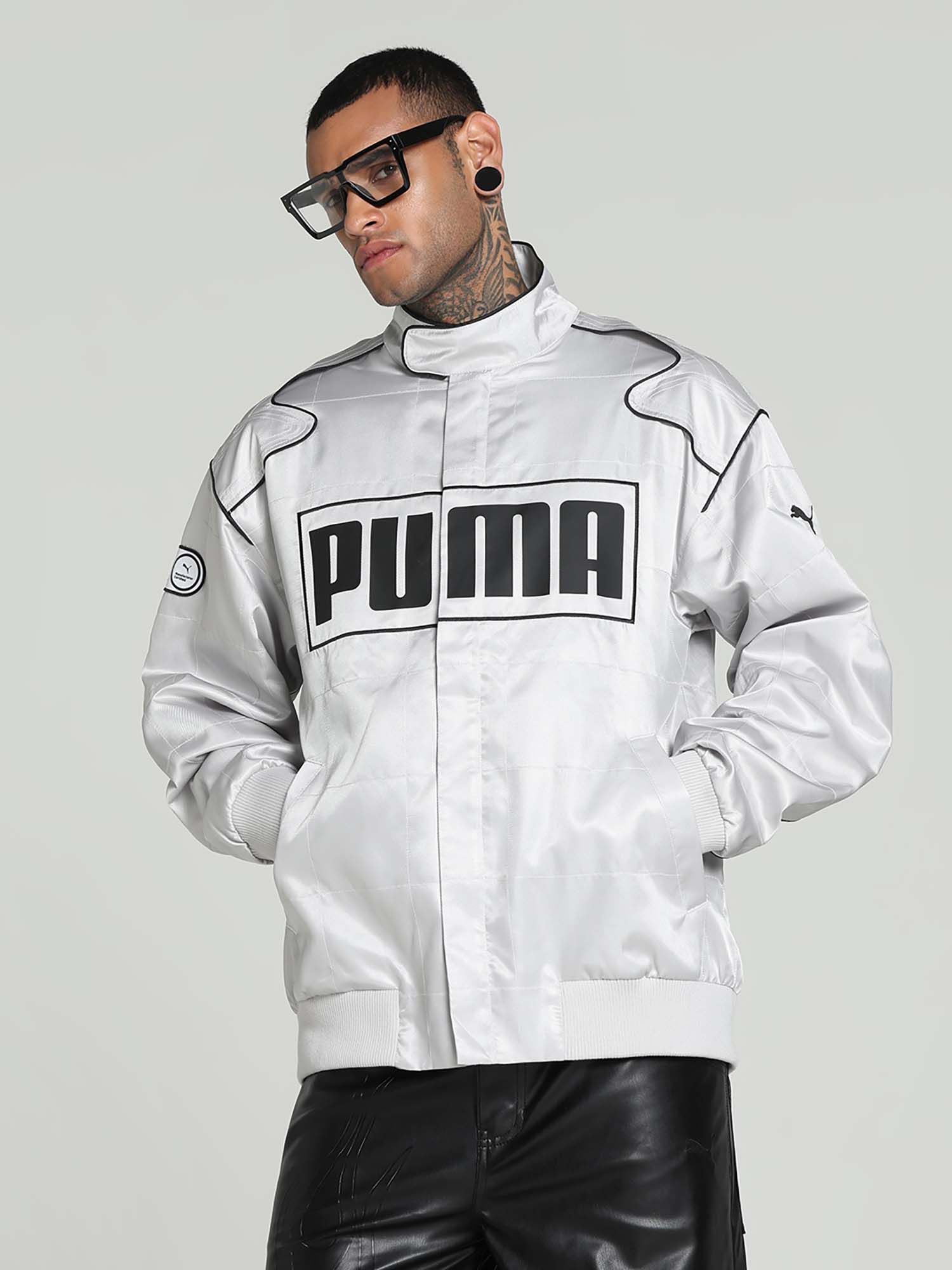 ★PUMA★ Archive Seasonal Relaxed Racer Jacket Gray 62991461 ARCHIVE SEASONAL Men's Relaxed Racer Jacket | PUMA