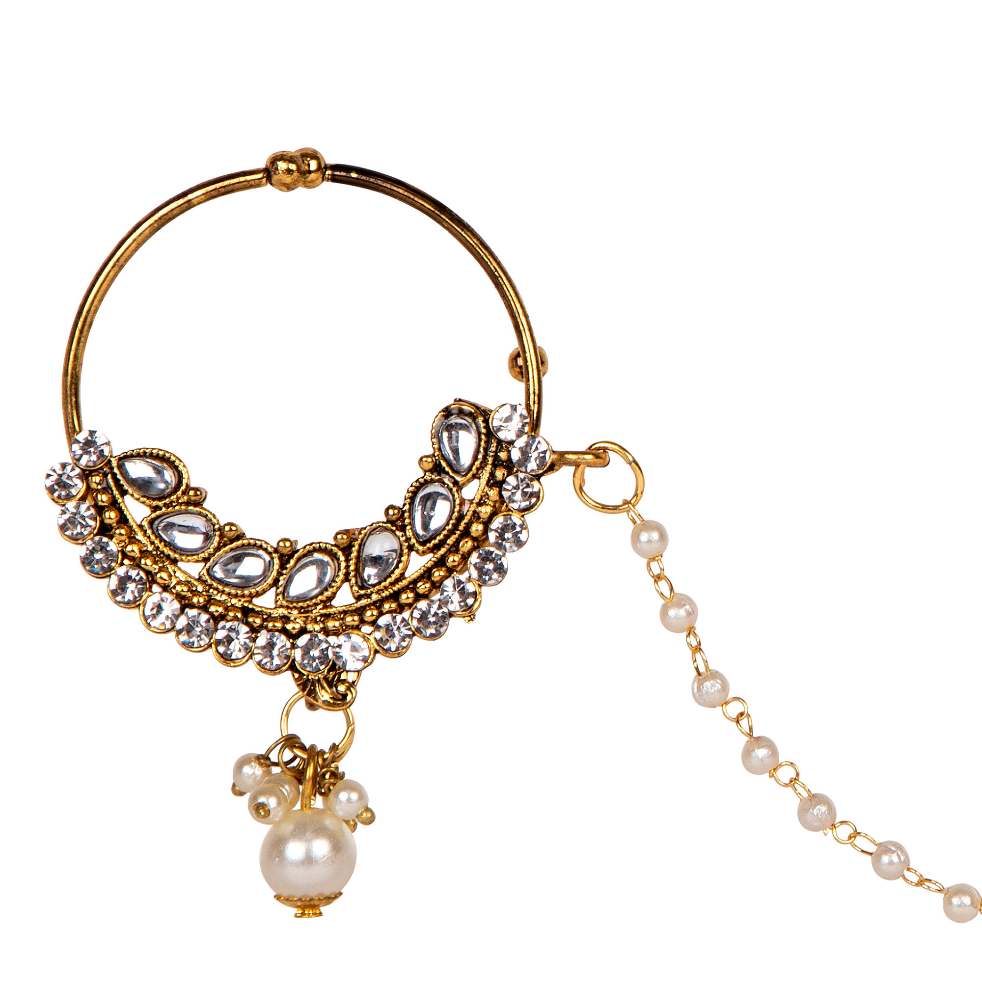 Buy Anika's Creation Traditional Gold Plated Nose Ring Online