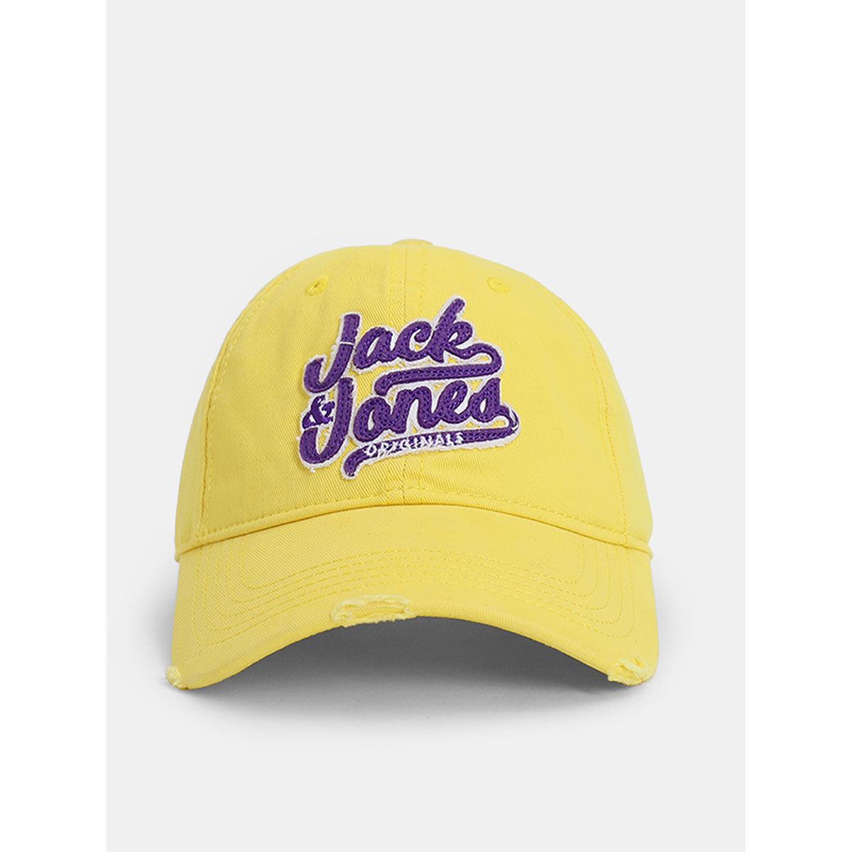 Yellow Embroidered Logo Baseball Cap|258378518