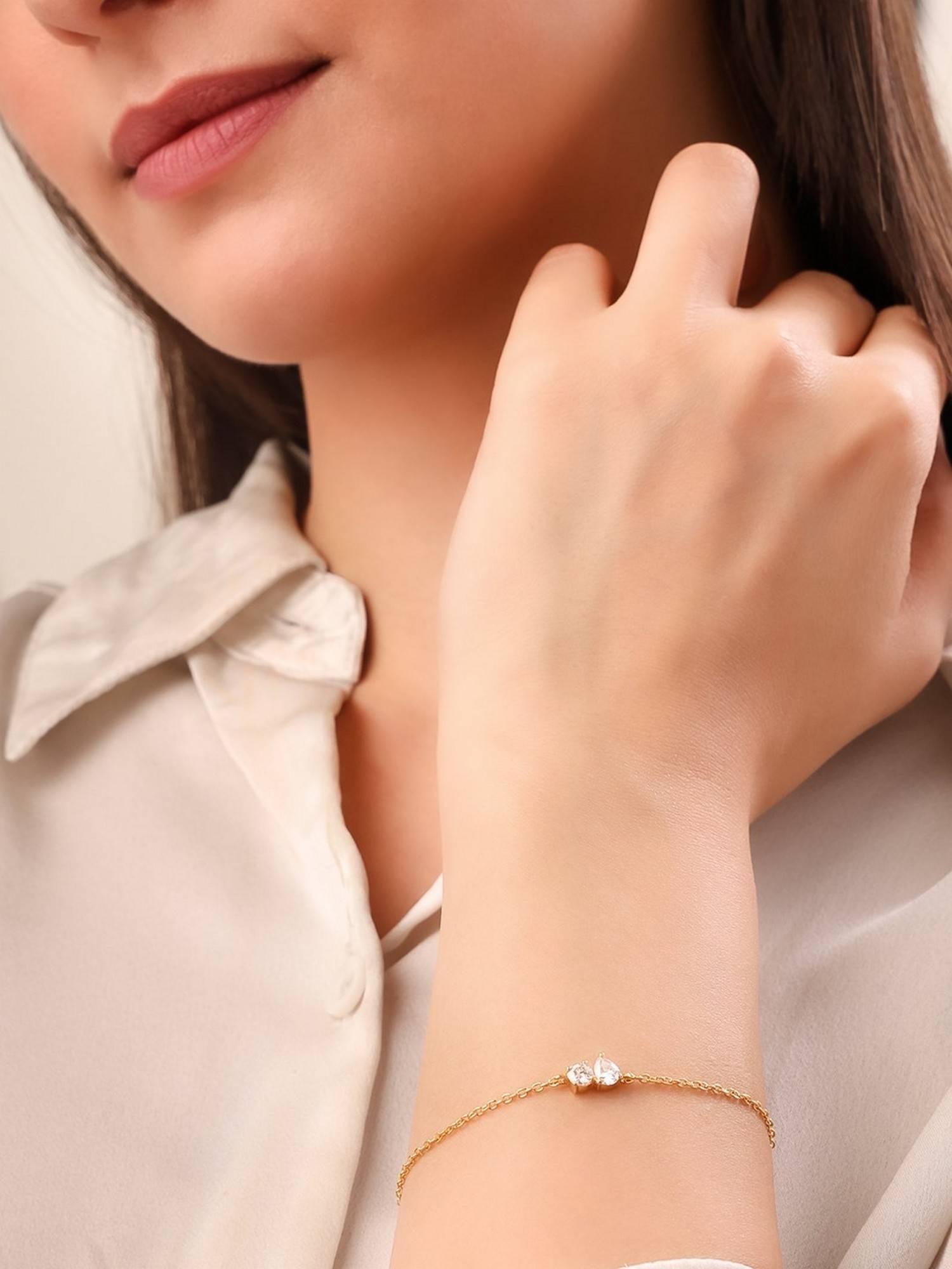 Soraya Luxe 925 Silver Moissanite Diamond Toi Et Moi Bracelet