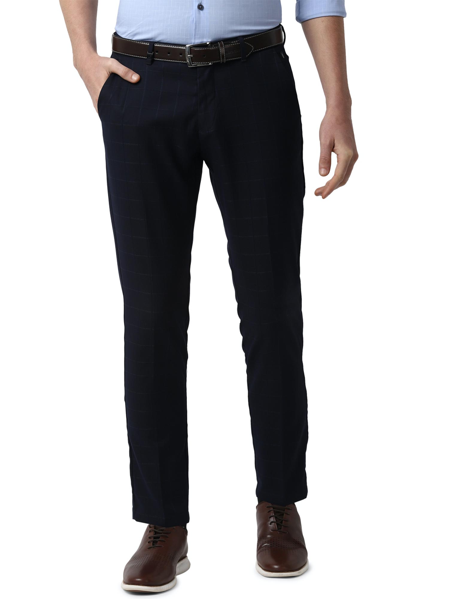 LP Trousers & Chinos, Louis Philippe Navy Ath Work Trousers for Men at  Louisphilippe.com