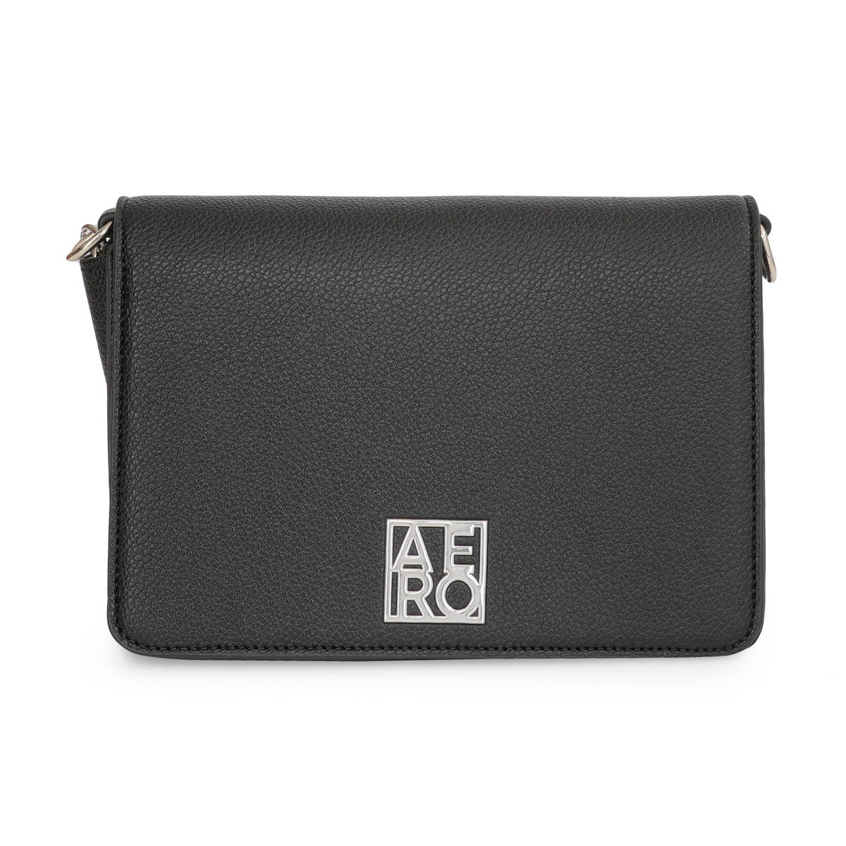 Aeropostale Harlow Women PU Sling Handbag with Detachable Strap - Black
