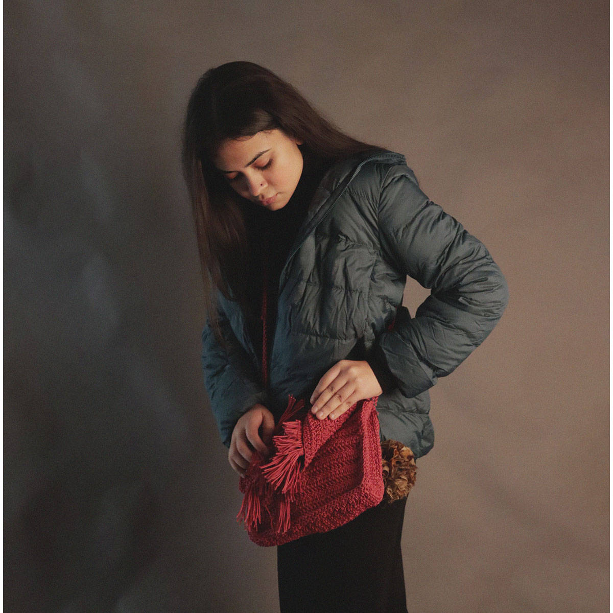 ITIHASIKALA Women Crochet Red Tasselled sling bag - Red