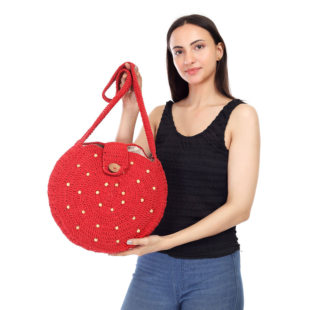 ITIHASIKALA Women United Urbane crochet handbag - Red
